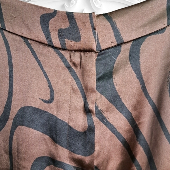 House Of Harlow 1960 Ànimal Print Black Brown Satin Wide Leg Pants - Picture 7 of 7